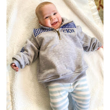Load image into Gallery viewer, Baby/Toddler Gingham Quarter Zip