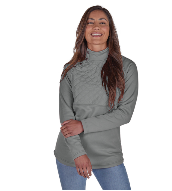 Asymmetrical discount snap pullover